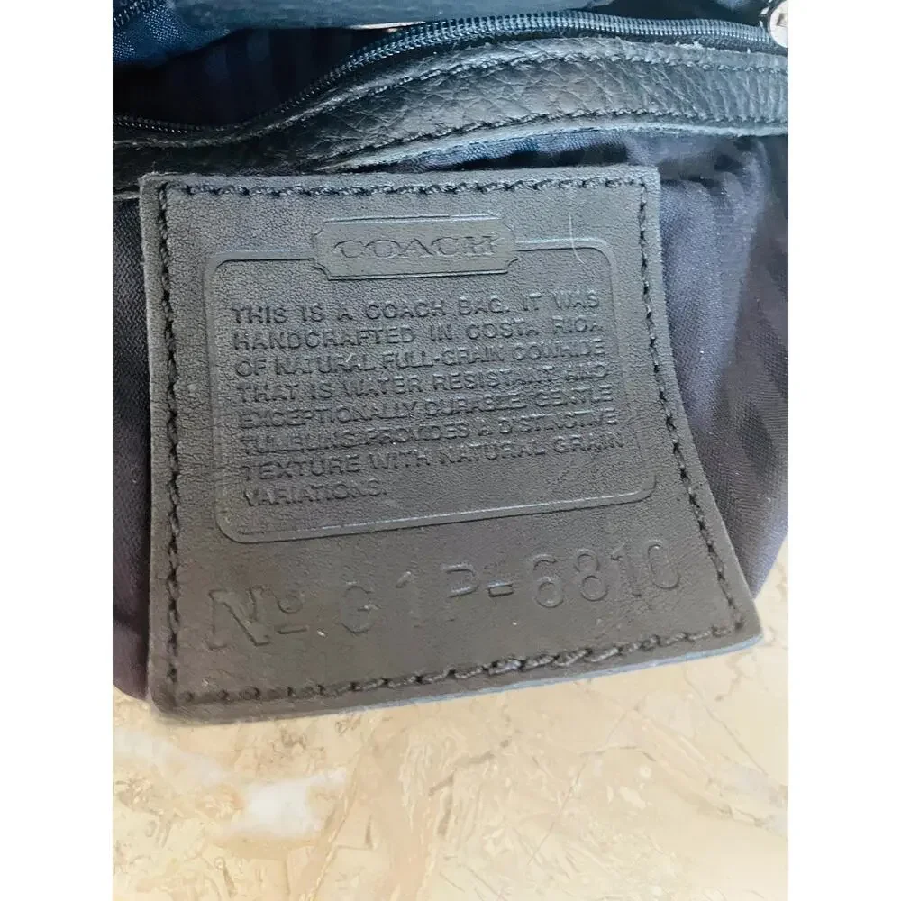 Vintage COACH Sonoma Leather Bag Black Pebble Shoulder Purse G9P-6810 Pocket